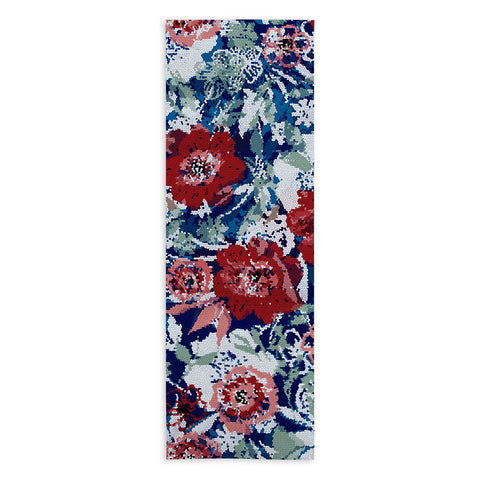 Marta Barragan Camarasa Red flower stained glass Yoga Towel