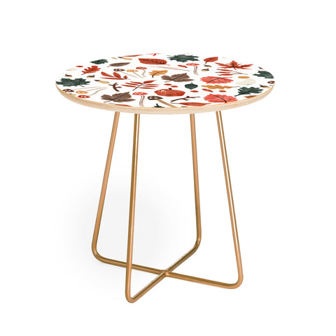 Marta Barragan Camarasa Reddish autumnal nature I Round Side Table