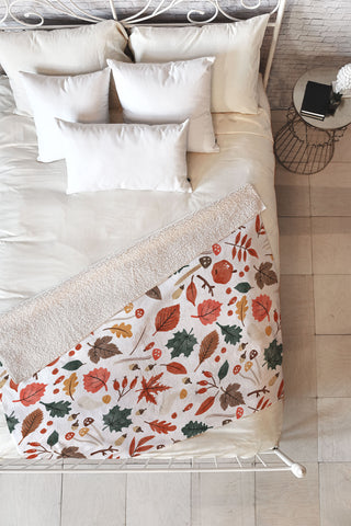 Marta Barragan Camarasa Reddish autumnal nature I Fleece Throw Blanket