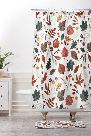 Marta Barragan Camarasa Reddish autumnal nature I Shower Curtain And Mat
