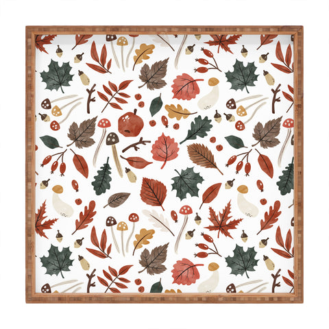 Marta Barragan Camarasa Reddish autumnal nature I Square Tray