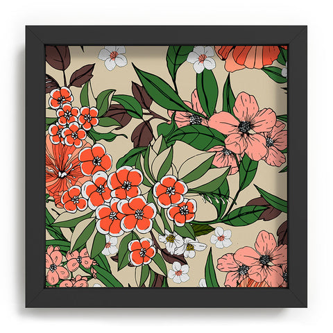 Marta Barragan Camarasa Retro flowery garden 01 Recessed Framing Square