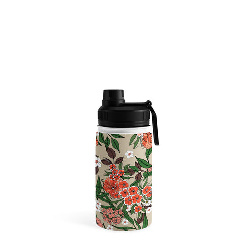 Marta Barragan Camarasa Retro flowery garden 01 Water Bottle