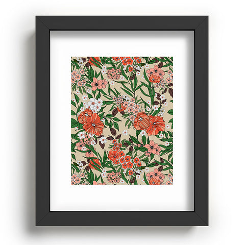 Marta Barragan Camarasa Retro flowery garden 01 Recessed Framing Rectangle