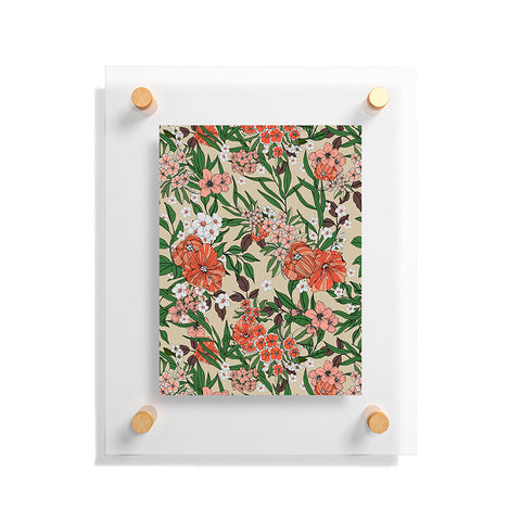 Marta Barragan Camarasa Retro flowery garden 01 Floating Acrylic Print