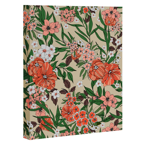 Marta Barragan Camarasa Retro flowery garden 01 Art Canvas