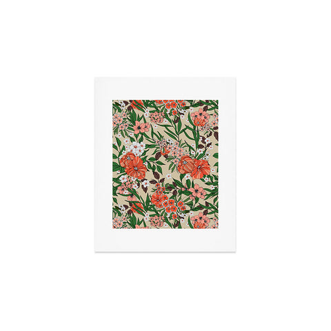 Marta Barragan Camarasa Retro flowery garden 01 Art Print