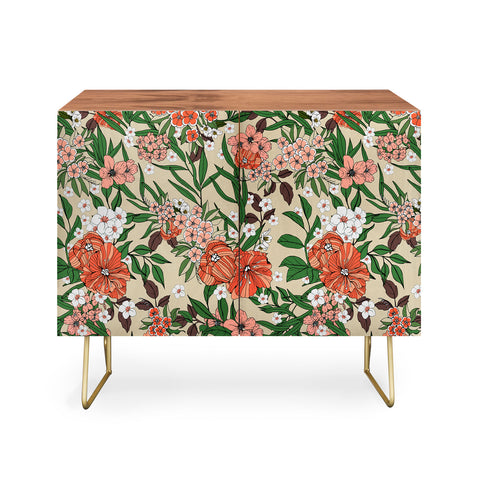 Marta Barragan Camarasa Retro flowery garden 01 Credenza