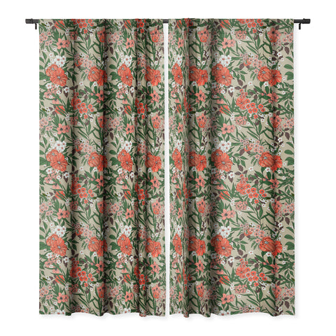 Marta Barragan Camarasa Retro flowery garden 01 Blackout Window Curtain