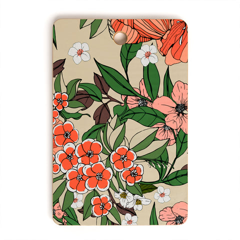 Marta Barragan Camarasa Retro flowery garden 01 Cutting Board Rectangle