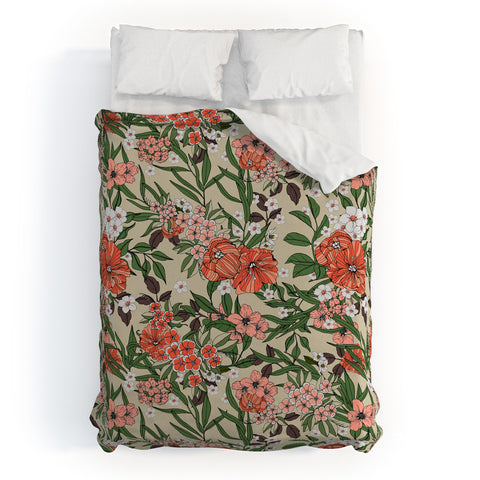 Marta Barragan Camarasa Retro flowery garden 01 Duvet Cover