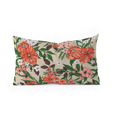 Marta Barragan Camarasa Retro flowery garden 01 Oblong Throw Pillow