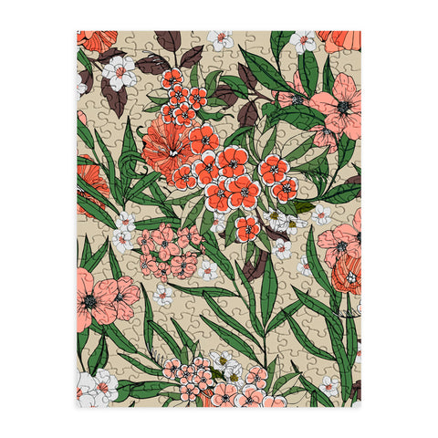 Marta Barragan Camarasa Retro flowery garden 01 Puzzle