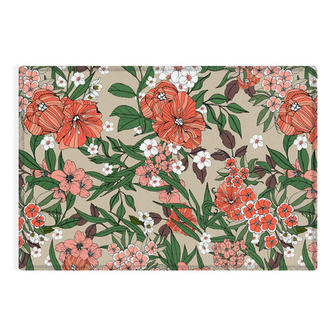 Marta Barragan Camarasa Retro flowery garden 01 Outdoor Rug