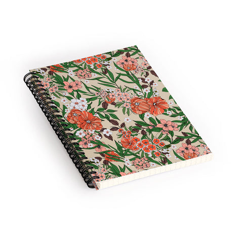 Marta Barragan Camarasa Retro flowery garden 01 Spiral Notebook