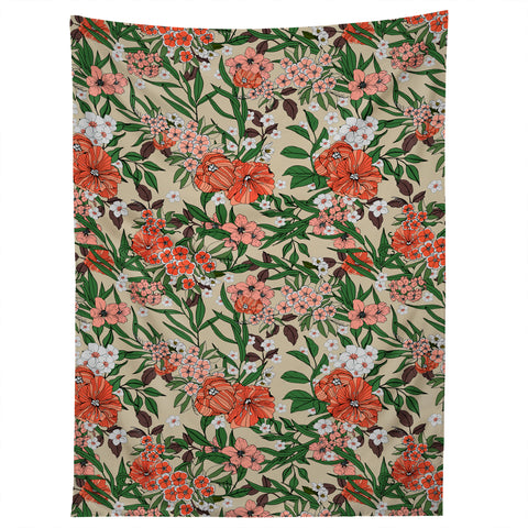 Marta Barragan Camarasa Retro flowery garden 01 Tapestry