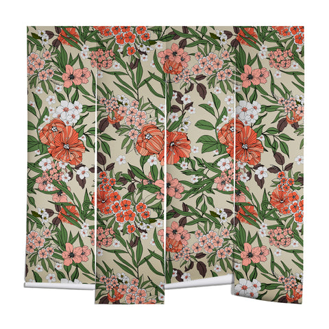 Marta Barragan Camarasa Retro flowery garden 01 Wall Mural
