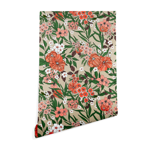 Marta Barragan Camarasa Retro flowery garden 01 Wallpaper