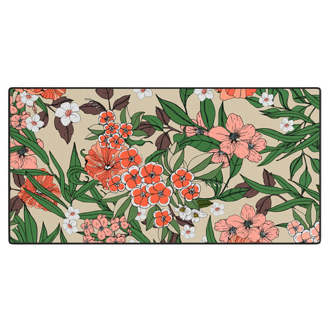 Marta Barragan Camarasa Retro flowery garden 01 Desk Mat