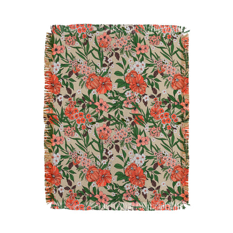 Marta Barragan Camarasa Retro flowery garden 01 Throw Blanket