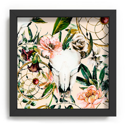 Marta Barragan Camarasa Romantic boho floral skull I Recessed Framing Square
