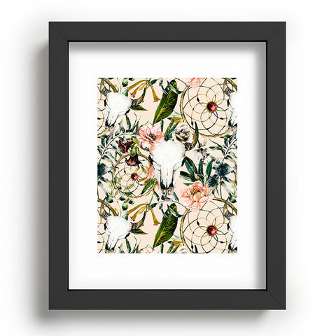 Marta Barragan Camarasa Romantic boho floral skull I Recessed Framing Rectangle