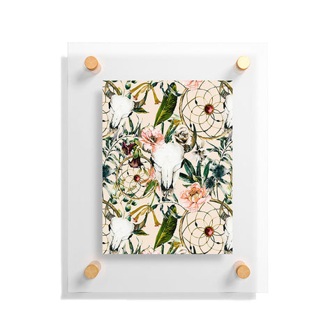 Marta Barragan Camarasa Romantic boho floral skull I Floating Acrylic Print