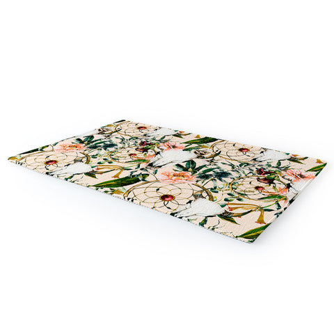 Marta Barragan Camarasa Romantic boho floral skull I Area Rug