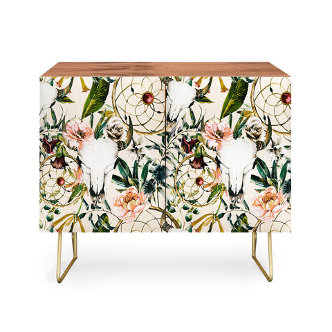 Marta Barragan Camarasa Romantic boho floral skull I Credenza