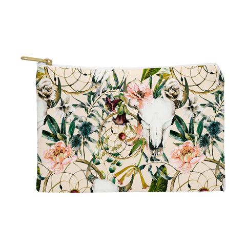 Marta Barragan Camarasa Romantic boho floral skull I Pouch