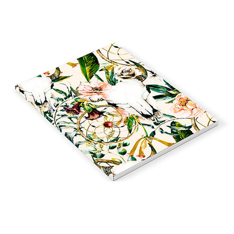 Marta Barragan Camarasa Romantic boho floral skull I Notebook