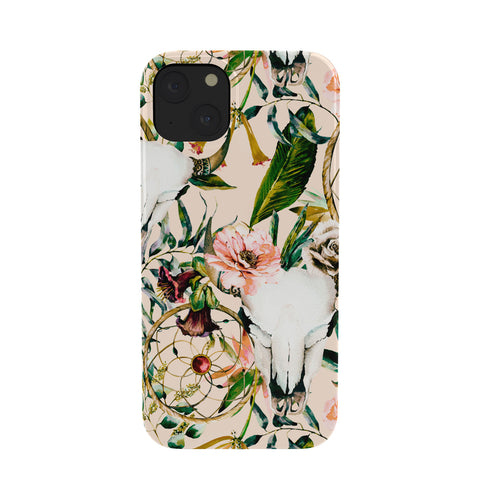 Marta Barragan Camarasa Romantic boho floral skull I Phone Case