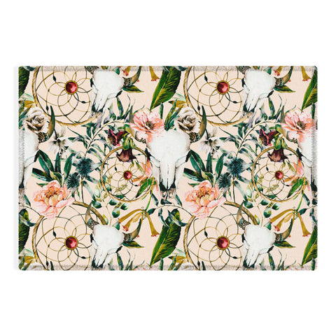 Marta Barragan Camarasa Romantic boho floral skull I Outdoor Rug