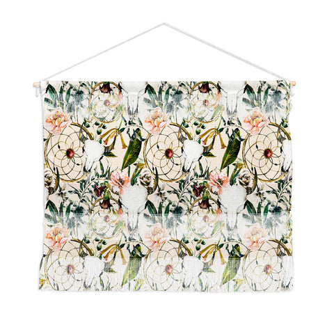 Marta Barragan Camarasa Romantic boho floral skull I Wall Hanging Landscape