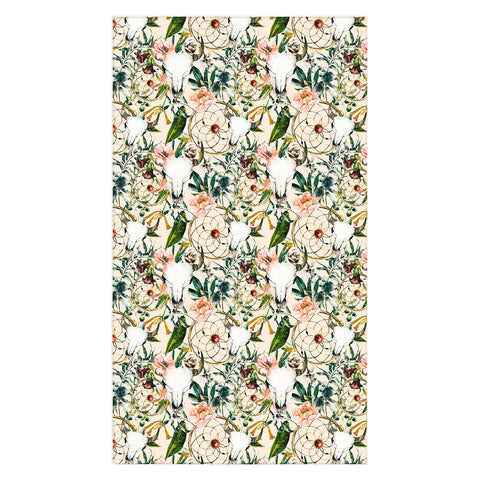 Marta Barragan Camarasa Romantic boho floral skull I Tablecloth