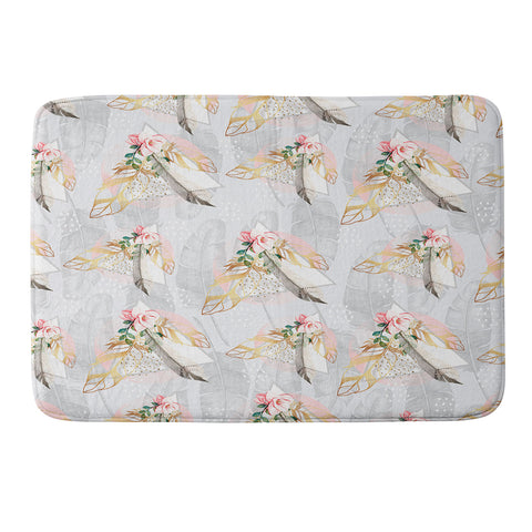 Marta Barragan Camarasa Romantic boho style pattern Memory Foam Bath Mat