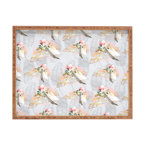 Marta Barragan Camarasa Romantic boho style pattern Rectangular Tray