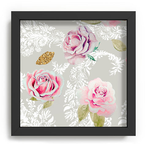 Marta Barragan Camarasa Romantic floral paisley pattern Recessed Framing Square