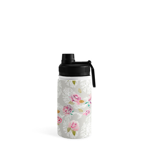 Marta Barragan Camarasa Romantic floral paisley pattern Water Bottle