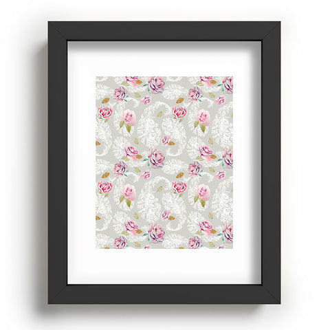Marta Barragan Camarasa Romantic floral paisley pattern Recessed Framing Rectangle