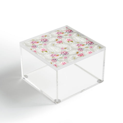 Marta Barragan Camarasa Romantic floral paisley pattern Acrylic Box