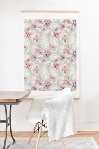 Marta Barragan Camarasa Romantic floral paisley pattern Art Print And Hanger