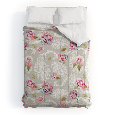 Marta Barragan Camarasa Romantic floral paisley pattern Comforter