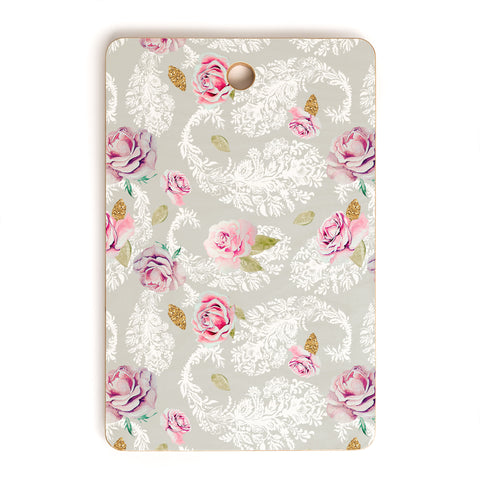 Marta Barragan Camarasa Romantic floral paisley pattern Cutting Board Rectangle