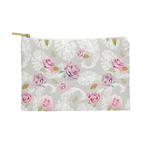 Marta Barragan Camarasa Romantic floral paisley pattern Pouch