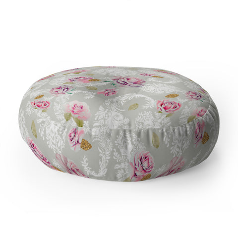 Marta Barragan Camarasa Romantic floral paisley pattern Floor Pillow Round