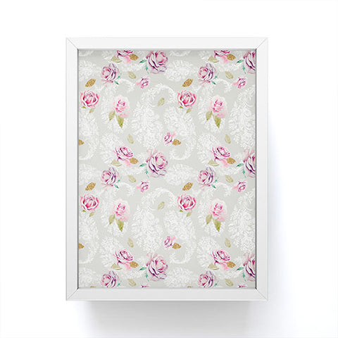 Marta Barragan Camarasa Romantic floral paisley pattern Framed Mini Art Print