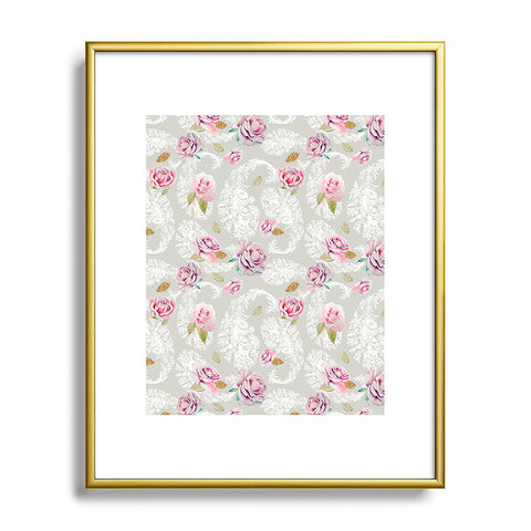 Marta Barragan Camarasa Romantic floral paisley pattern Metal Framed Art Print