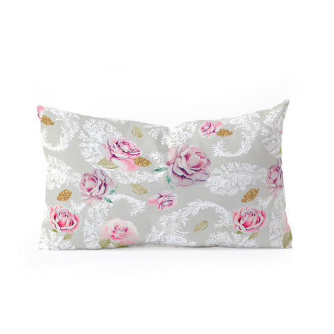 Marta Barragan Camarasa Romantic floral paisley pattern Oblong Throw Pillow