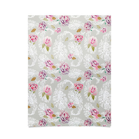 Marta Barragan Camarasa Romantic floral paisley pattern Poster